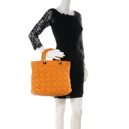 Christian Dior Lambskin Cannage Soft Lady Dior Tote Orange 2 of 7