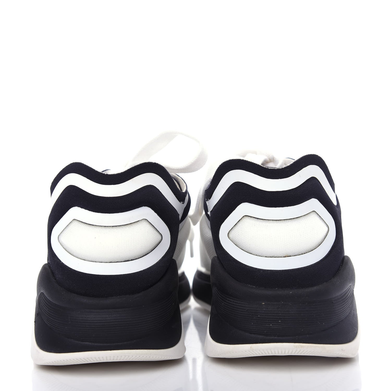 Chanel Lycra Womens CC Sneakers 36.5 White Black 7 of 11