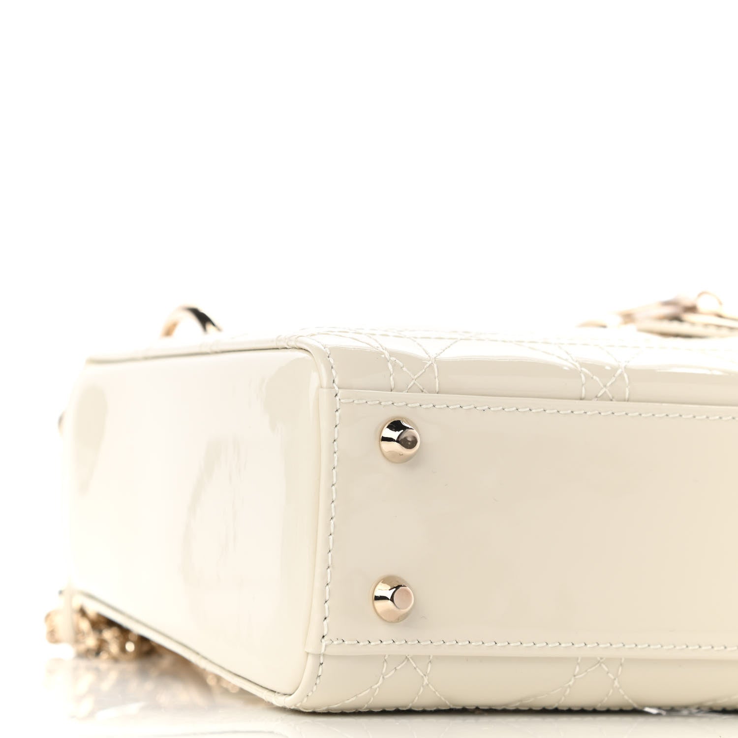 Christian Dior Patent Cannage Mini Lady Dior Ivory 7 of 9