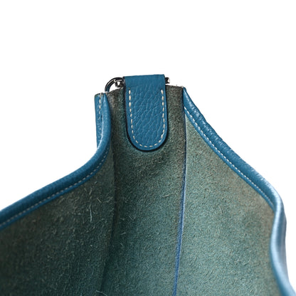 Hermes Taurillon Clemence Evelyne III GM Blue Jean 10 of 12