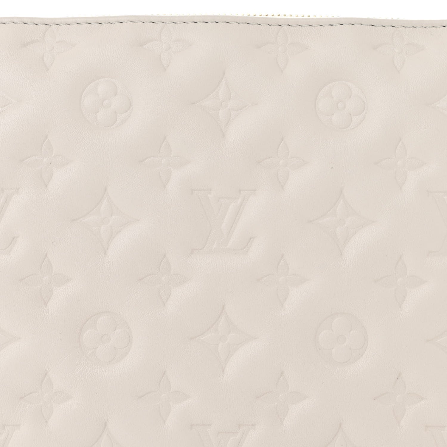 Louis Vuitton Lambskin Embossed Monogram Coussin PM Beige Cream 7 of 10