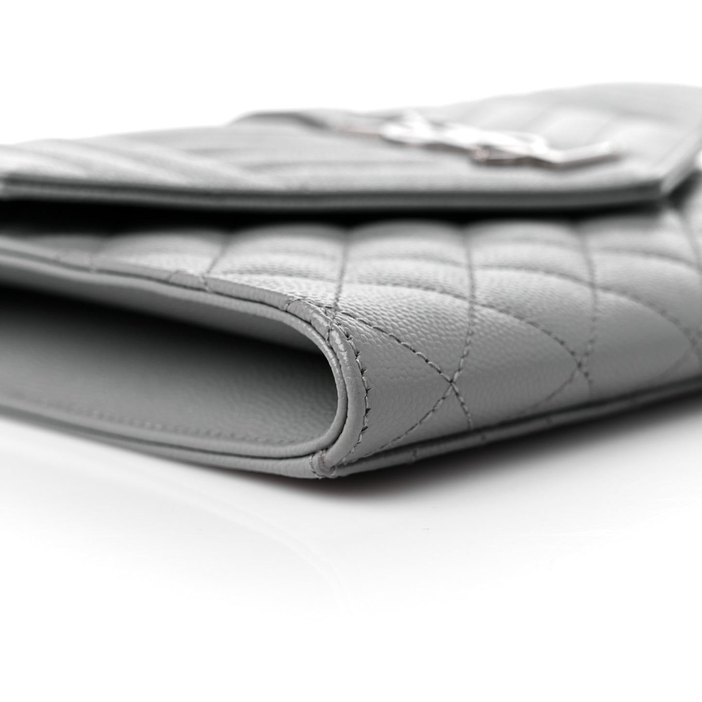 Grain De Poudre Textured Mixed Matelasse Triquilt Monogram Clutch Storm