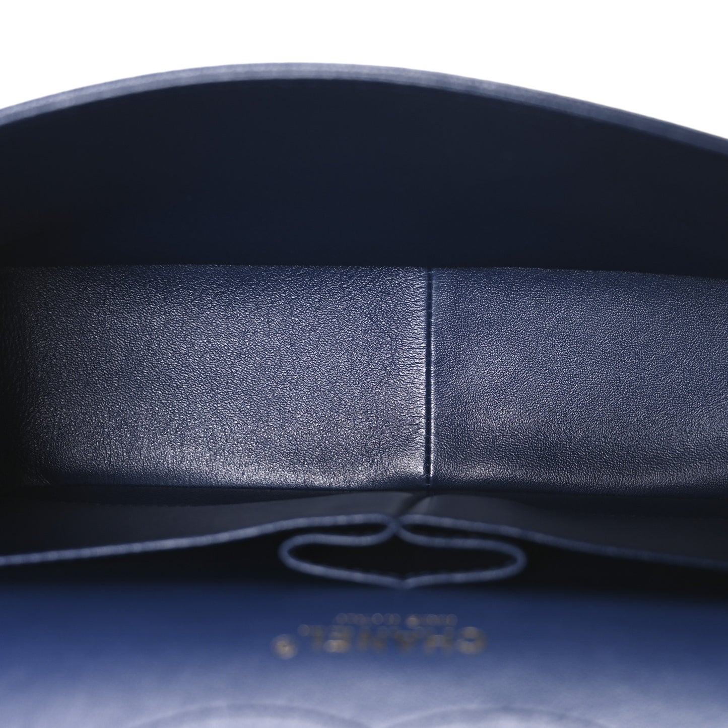 Caviar Quilted Jumbo Double Flap Navy Blue