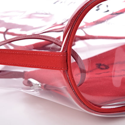 Prada Plexiglass Calfskin Small Shopper Tote Rosso 9 of 10