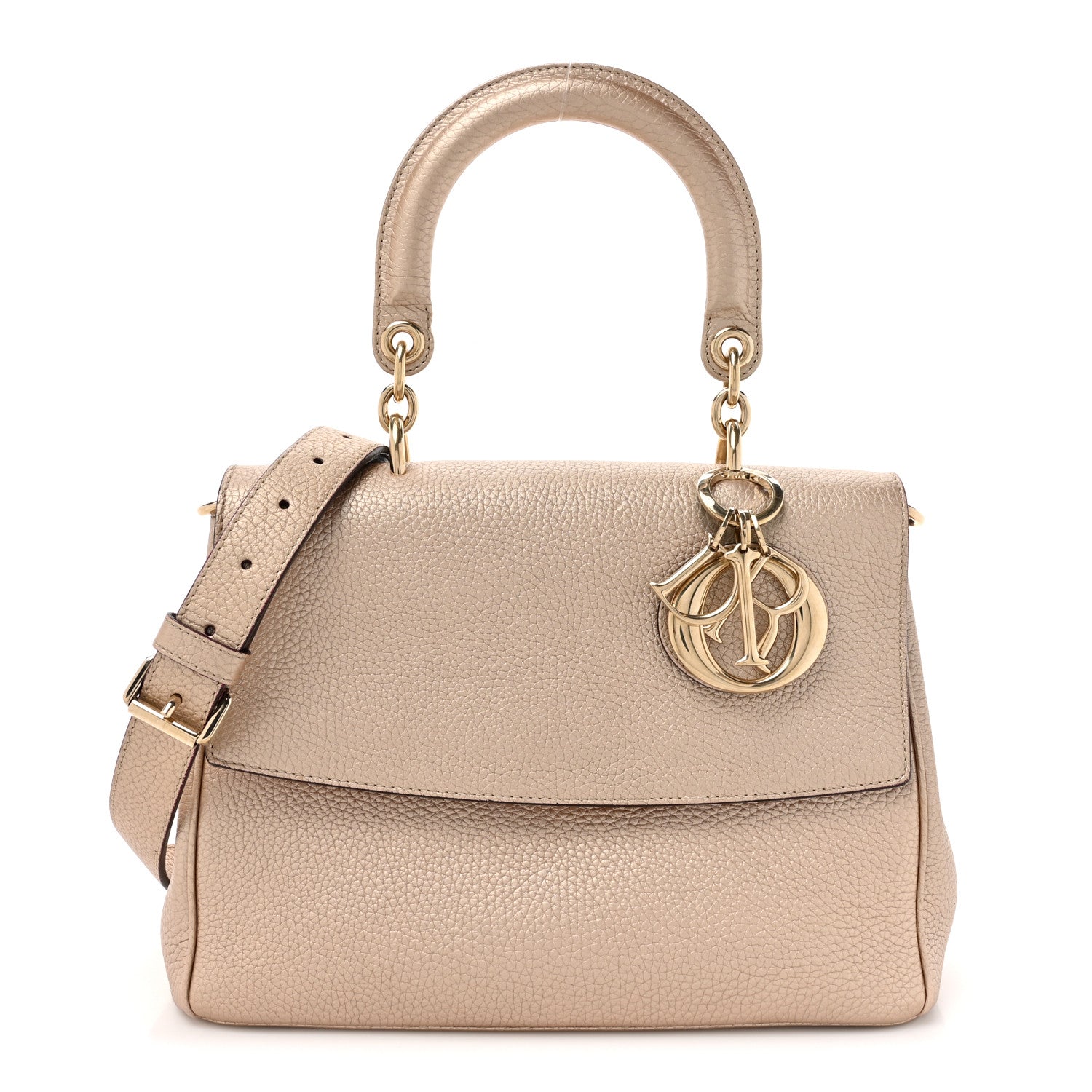 Christian Dior Metallic Bullcalf Small Be Dior Flap Pale Gold 1 of 19