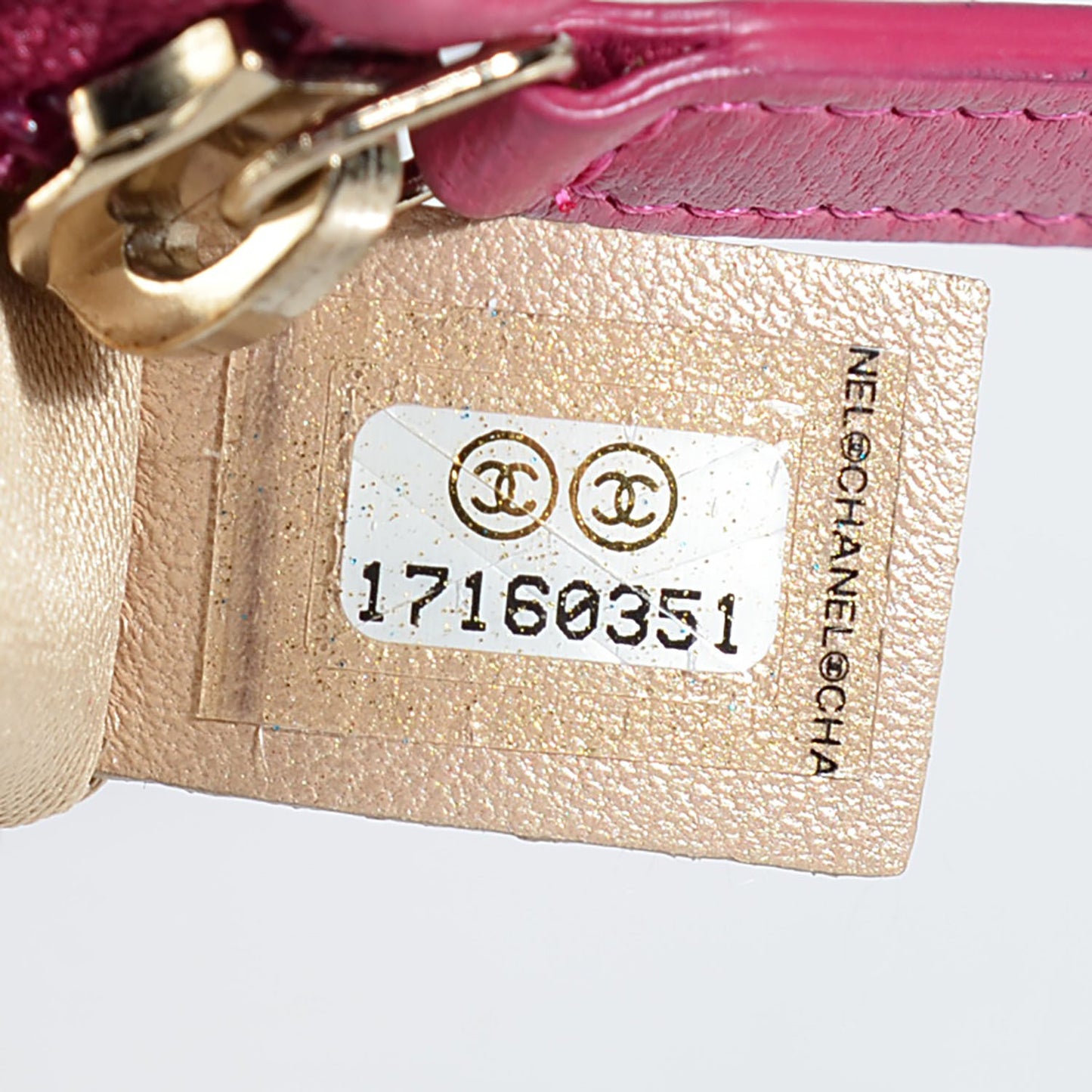 Lambskin Camellia Embossed Key Holder Case Fuchsia