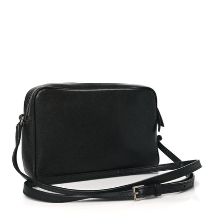 Saint Laurent Lambskin Monogram Embossed Small Lou Camera Bag Black 3 of 14