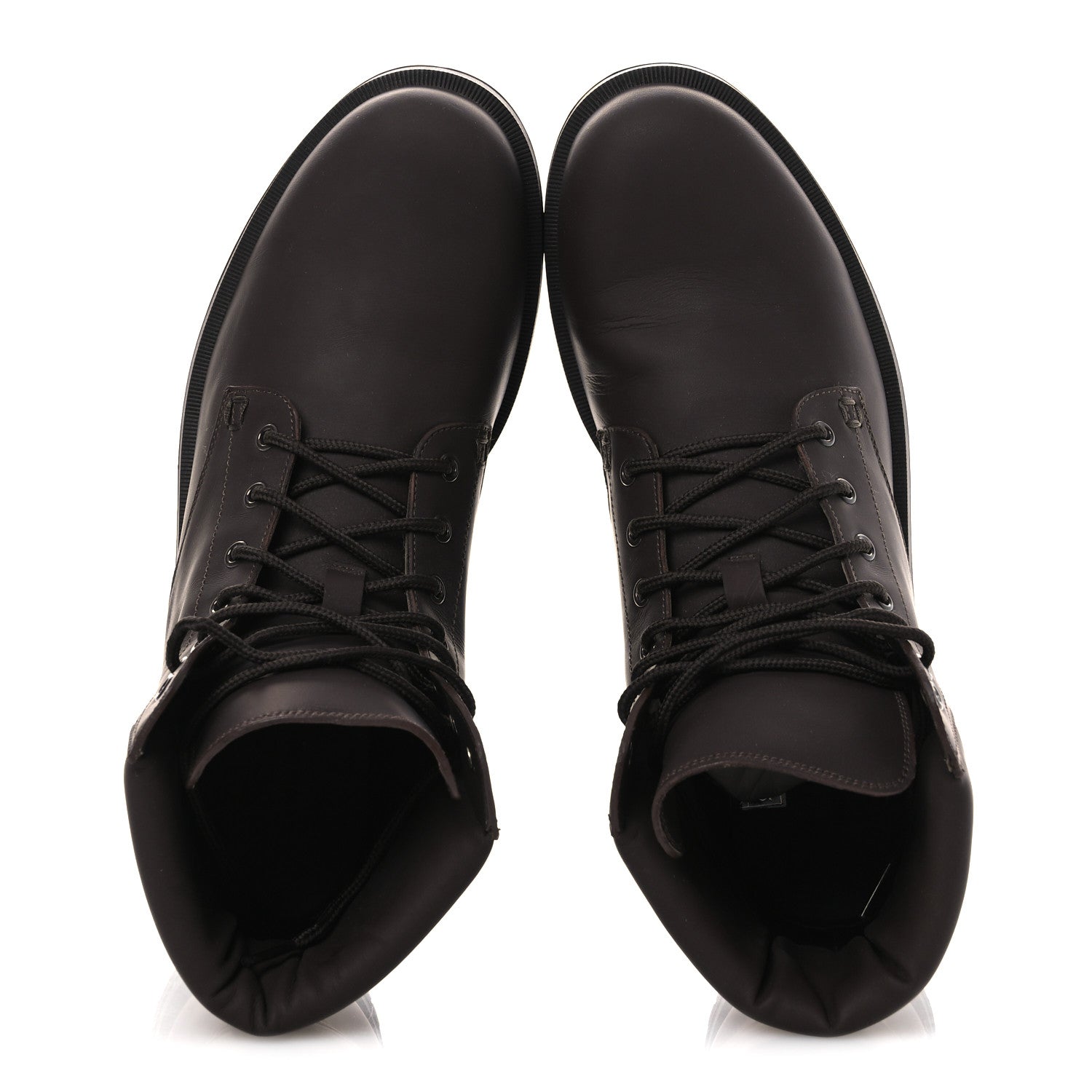 Gucci Rubberized Mens Lace Up Ankle Boots 9.5 Brown 1811239