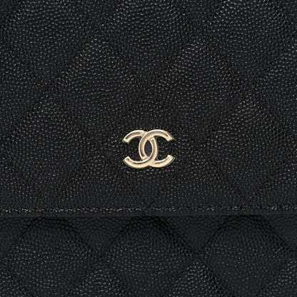 Chanel Caviar Quilted Square Wallet On Chain WOC Black 9 of 11