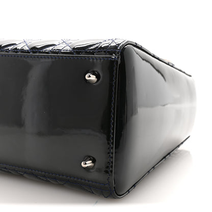 Christian Dior Patent Cannage Medium Lady Dior Navy Blue 9 of 9