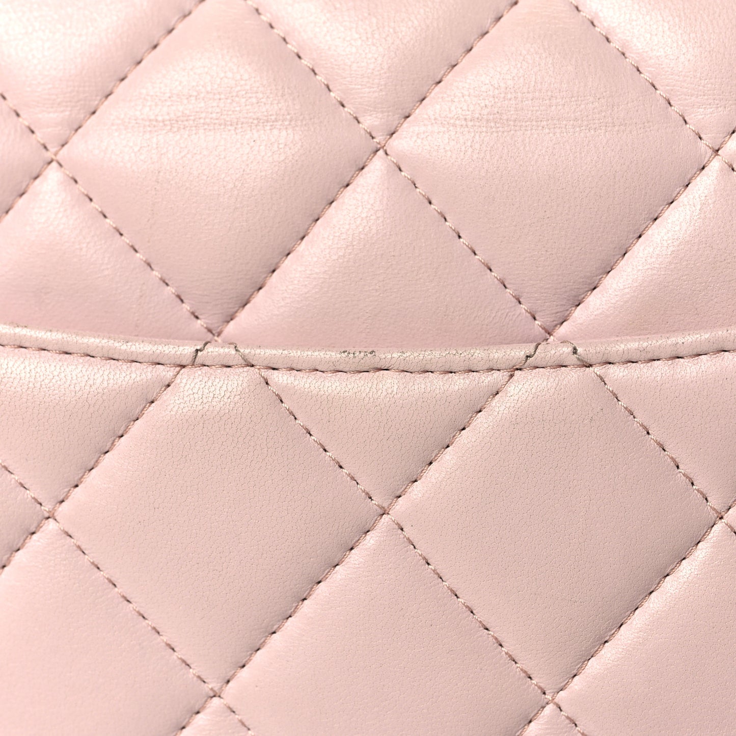 Lambskin Quilted Jumbo Double Flap Light Pink