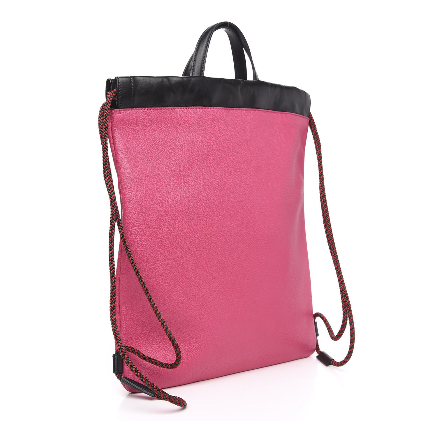 Grained Calfskin Logo Drawstring Backpack Box Pink Green Black