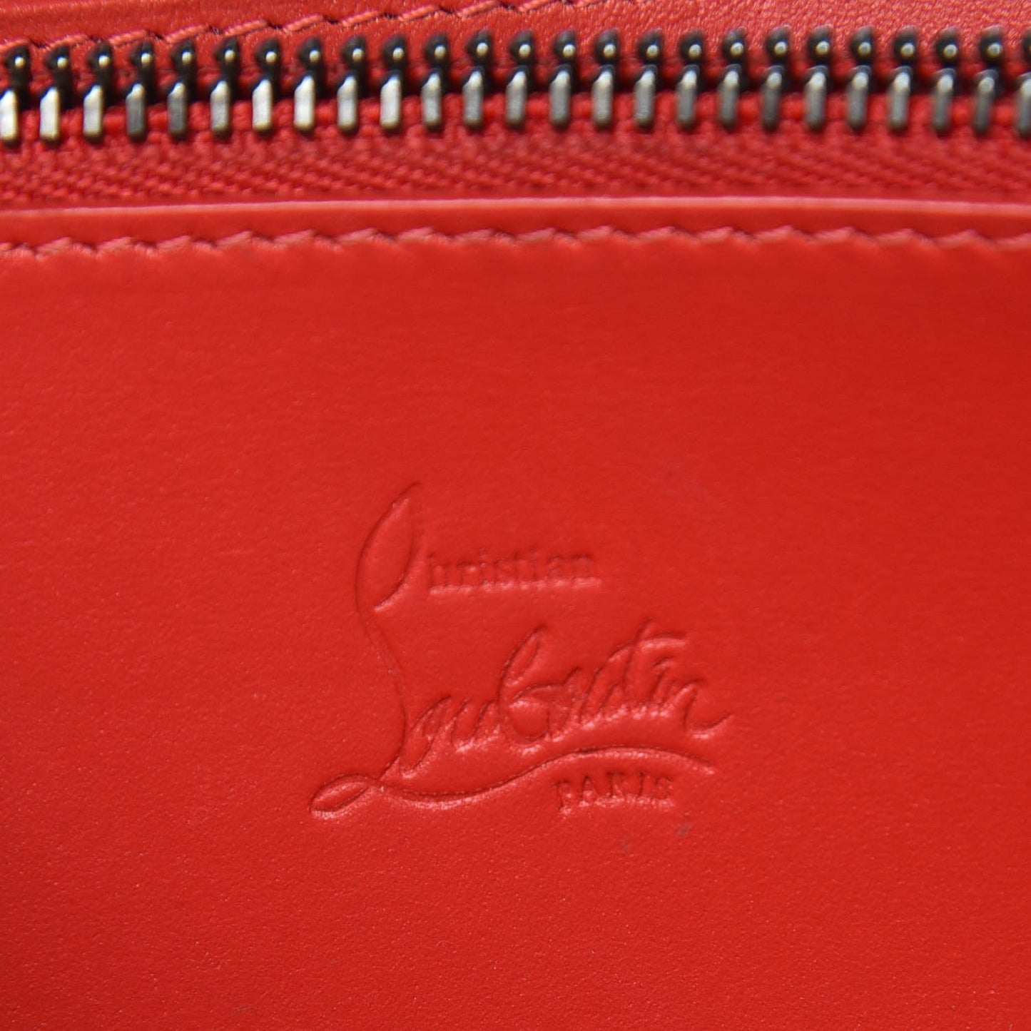 Calfskin Panettone Spiked Zip Around Wallet Black