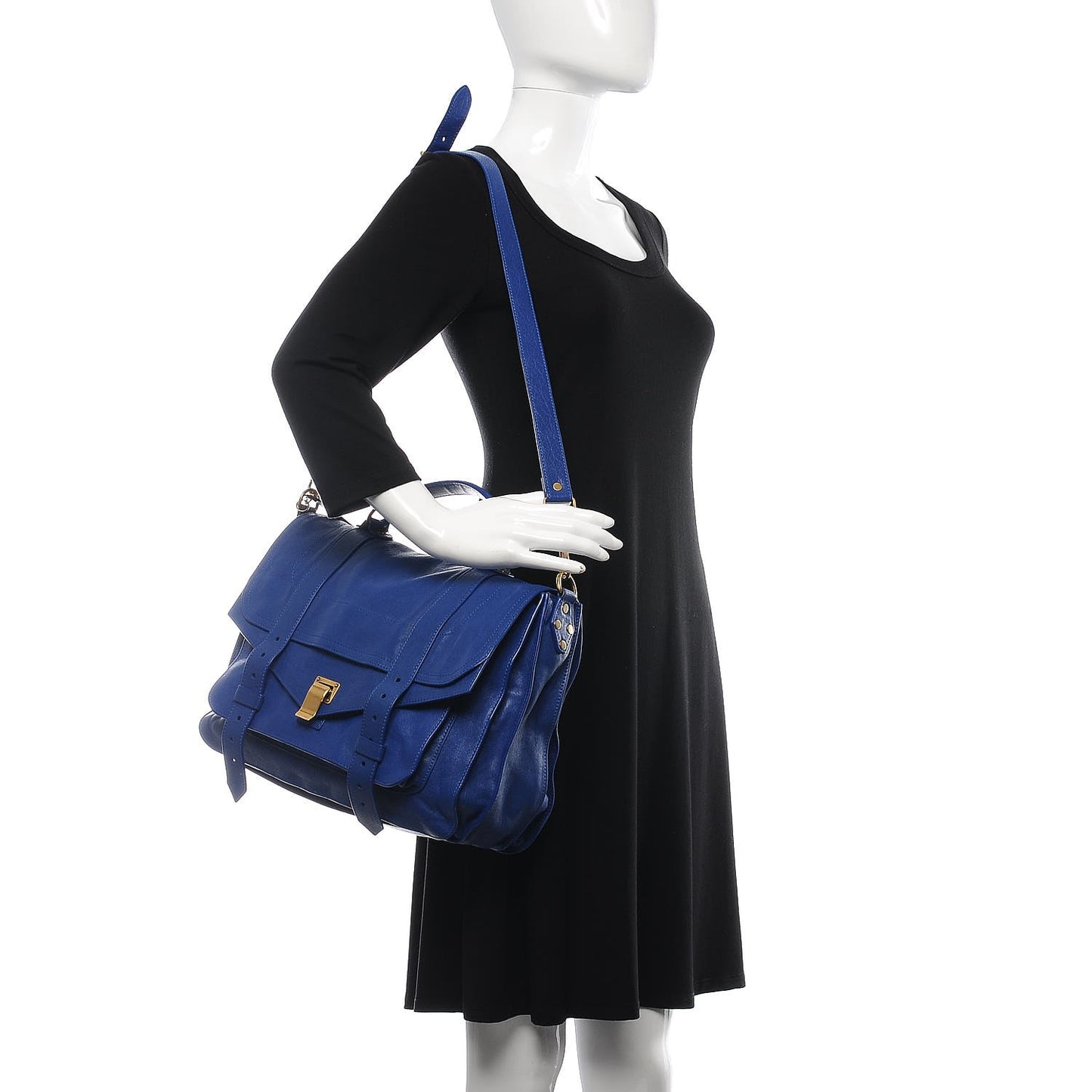 Lambskin PS1 Large Satchel Cobalt