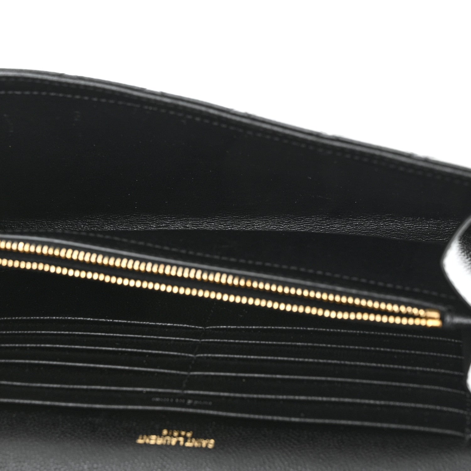 Saint Laurent Grain De Poudre Mixed Matelasse Triquilt Monogram Chain Wallet Black 5 of 11