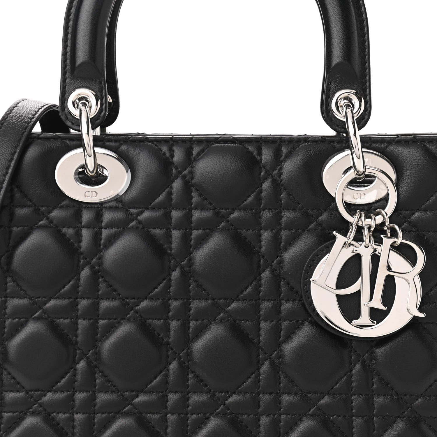 Christian Dior Lambskin Cannage Medium Lady Dior Black 8 of 10