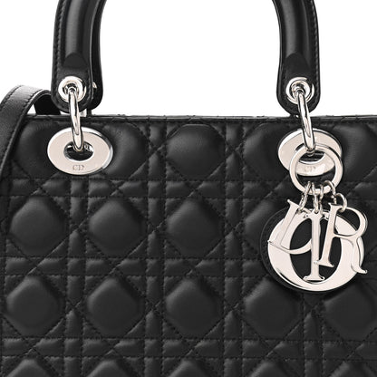 Christian Dior Lambskin Cannage Medium Lady Dior Black 8 of 10