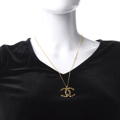 Chanel Metal CC Paris Button Necklace Gold 2 of 4