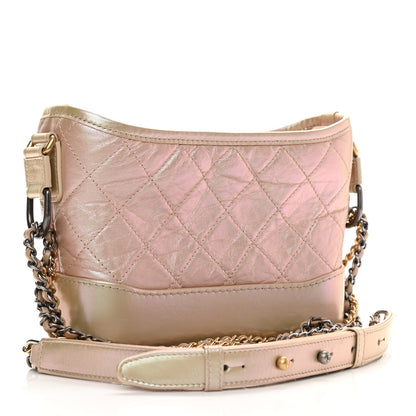 Chanel Iridescent Aged Calfskin Quilted Small Gabrielle Hobo Light Pink 3 of 11