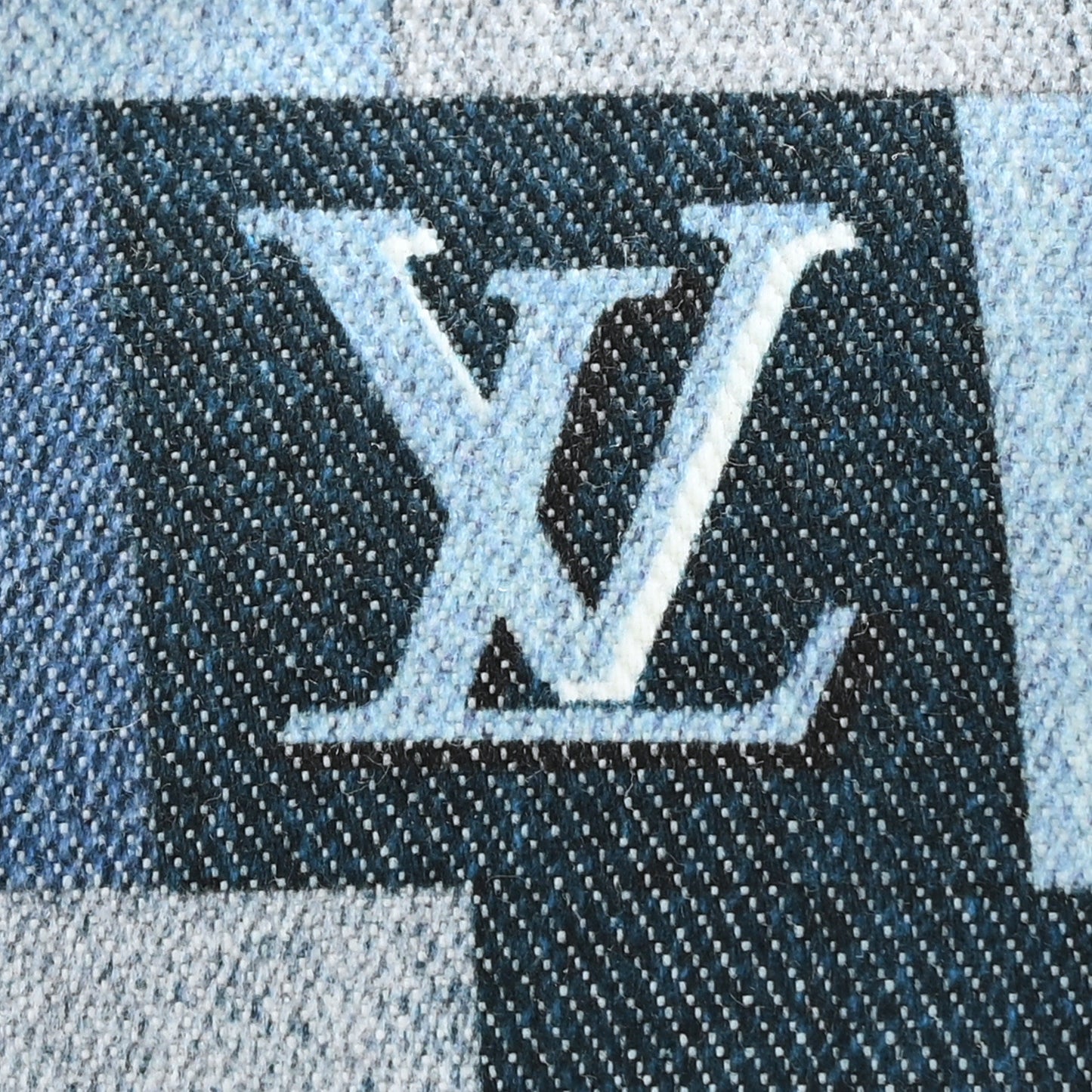 Denim Damier Monogram Patchwork Multi Pochette Accessories Blue Rouge