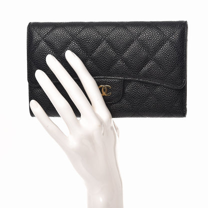 Chanel Caviar Quilted Large Flap Wallet Black 2 of 9