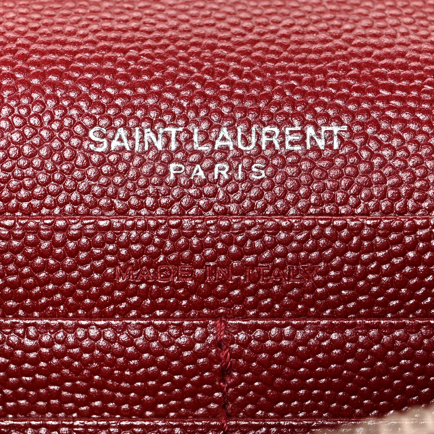 Grain De Poudre Matelasse Chevron Monogram Chain Wallet Palissandre