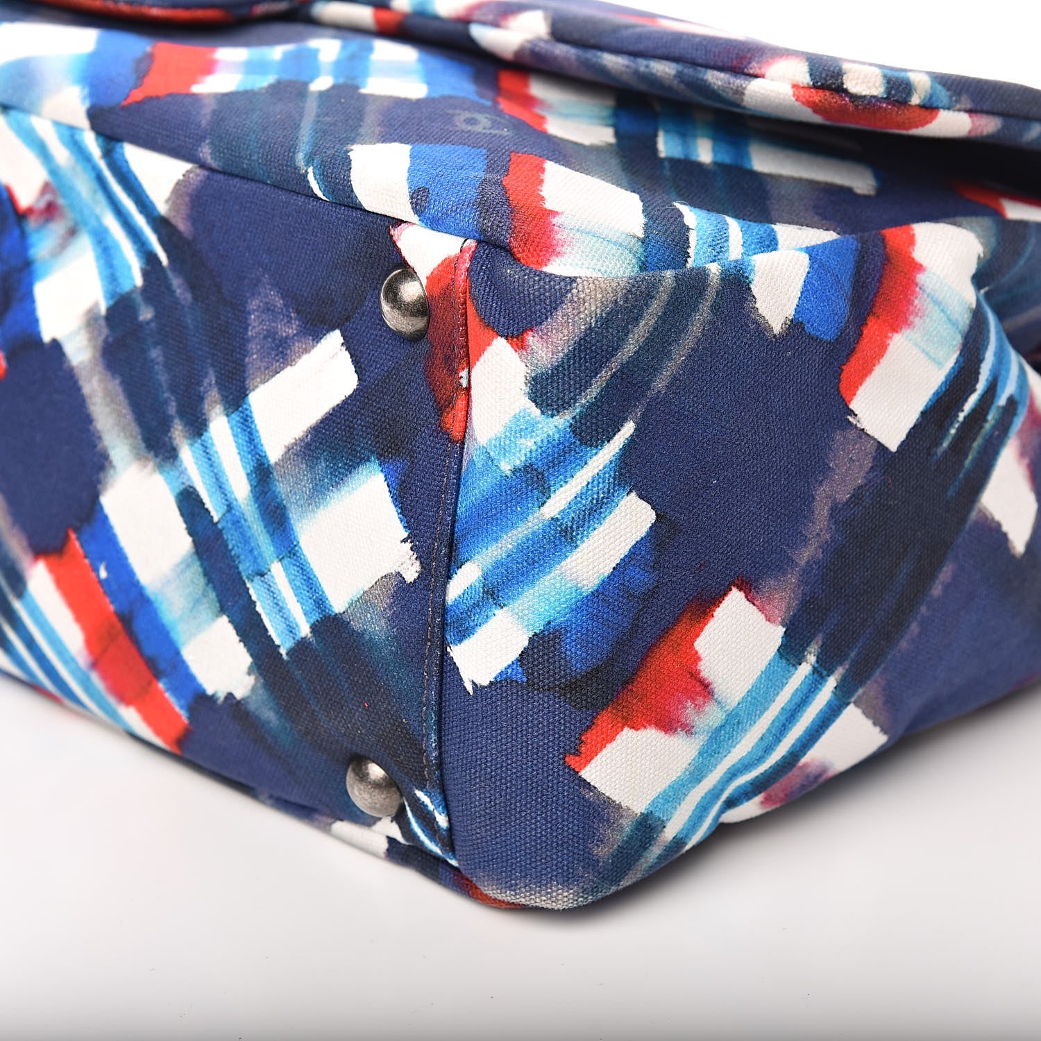 Chanel Canvas Airline Printed XXL Travel Flap Bag Blue Red White 9 of 10