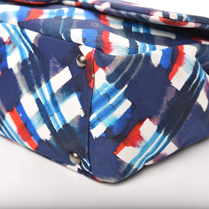 Chanel Canvas Airline Printed XXL Travel Flap Bag Blue Red White 9 of 10