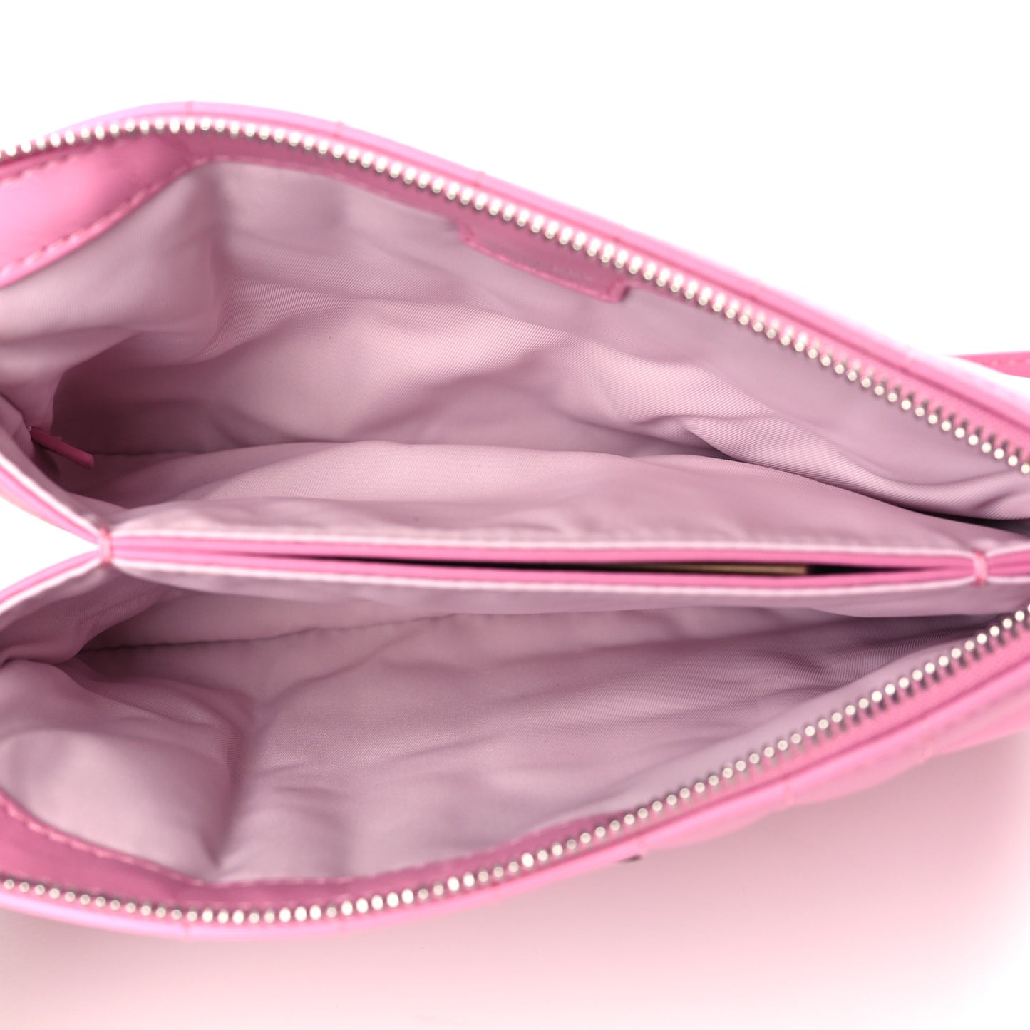 Lambskin Quilted Lola Double Pouch Crossbody Primrose Pink