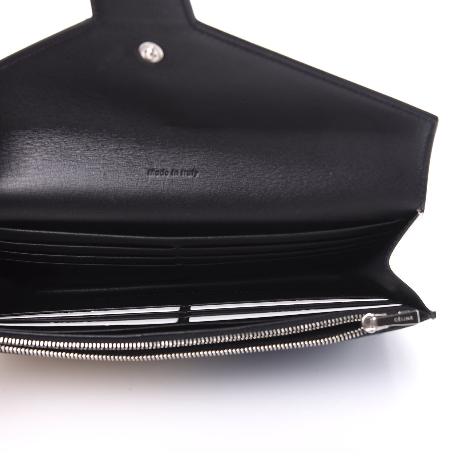 Celine Pony Hair Calfskin Diamond Clutch Wallet White 5 of 11
