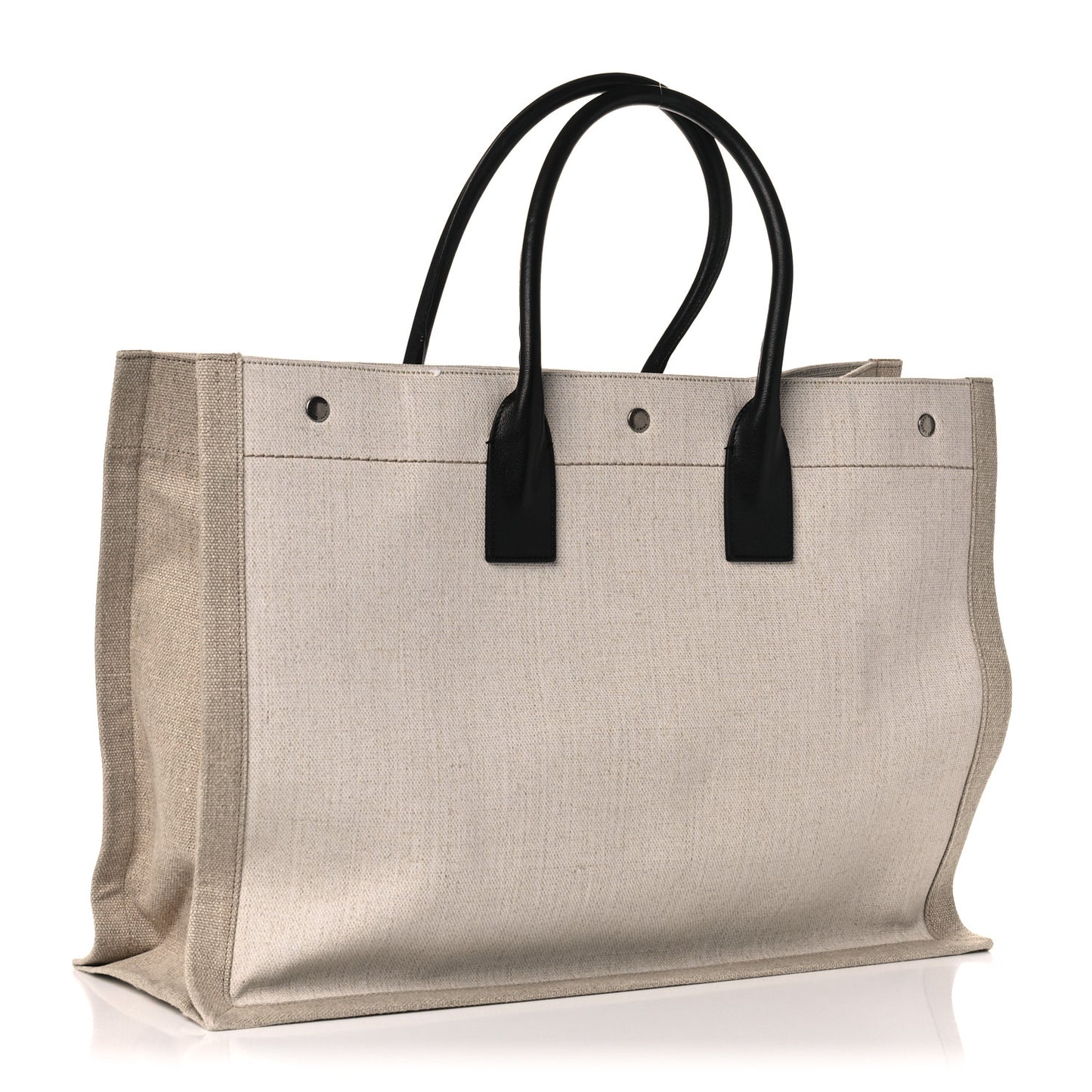 Linen Calfskin Rive Gauche Tote Optic White