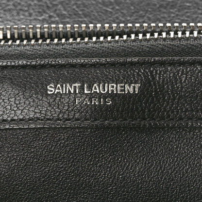 Saint Laurent Sheepskin Matelasse Chevron Monogram Large College Satchel Black Tulip 6 of 12
