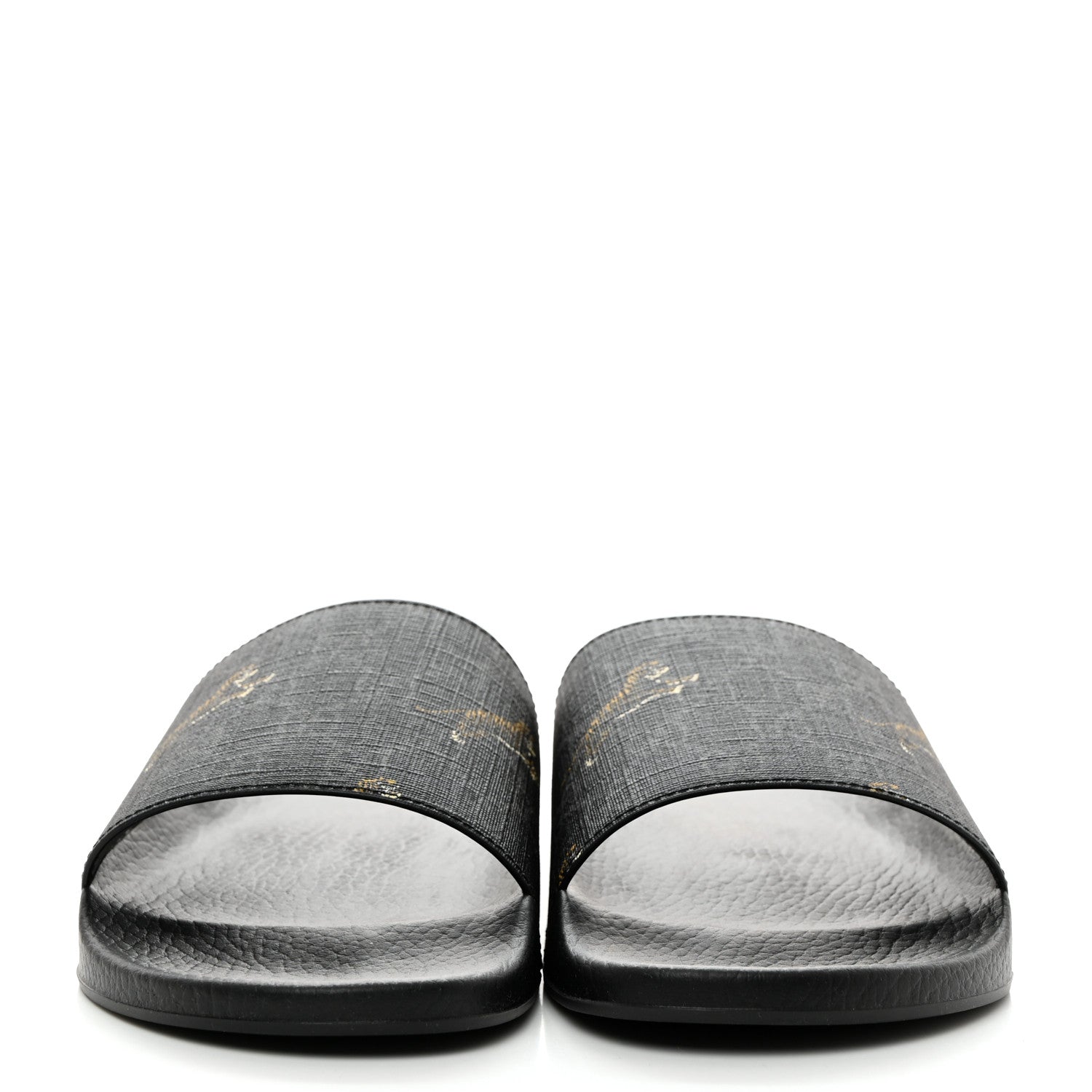 Gucci GG Supreme Monogram Tigers Mens Slide Sandals 10 Black Multicolor 2 of 9