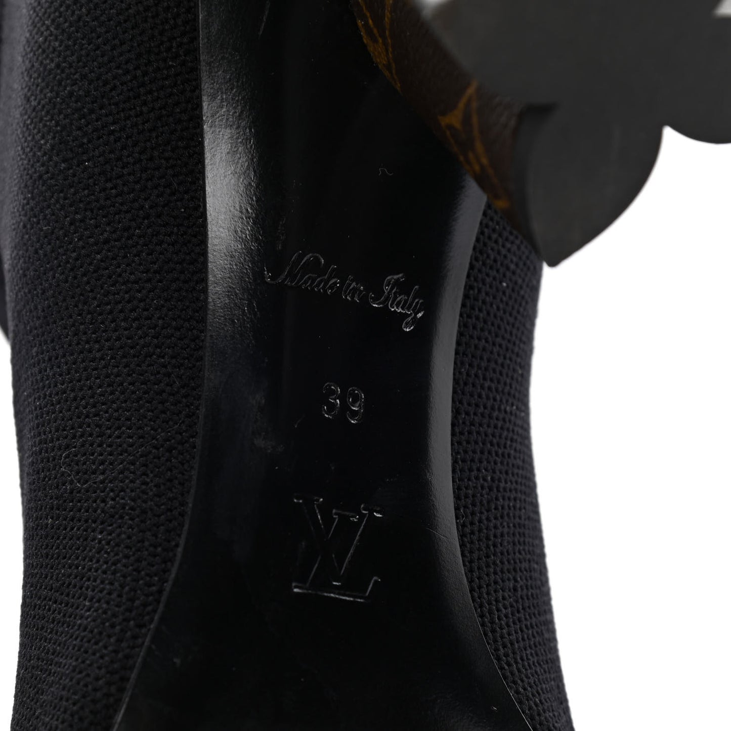 Monogram Stretch Fabric Silhouette Ankle Boots 39 Black