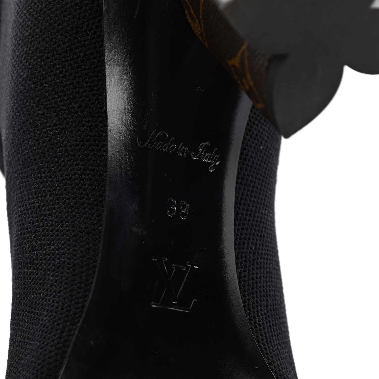 Louis Vuitton Monogram Stretch Fabric Silhouette Ankle Boots 39 Black 5 of 5