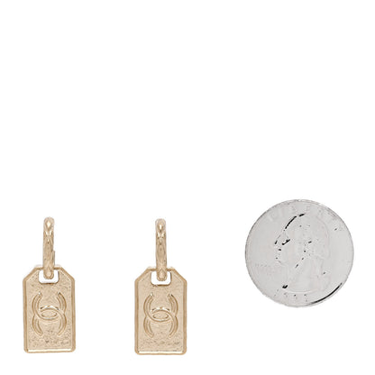 Chanel CC Tag Drop Earrings Gold 2 of 5