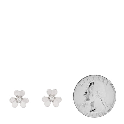 Van Cleef & Arpels 18K White Gold Diamond Mini Frivole Earrings 2 of 5