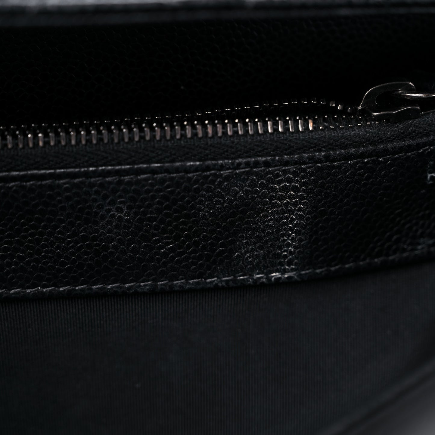 Caviar Quilted City Shopping Tote Black