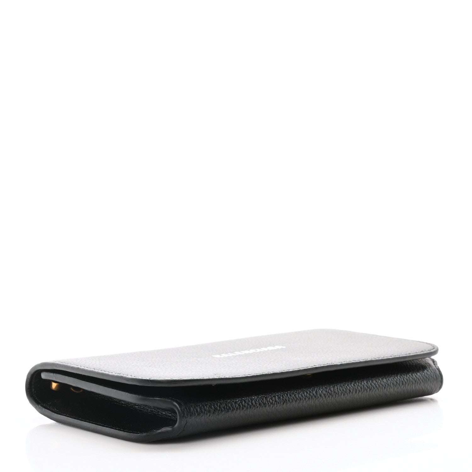 Balenciaga Grained Calfskin Logo Cash Phone Holder Wallet On Chain Black White 4 of 9