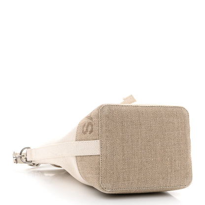 Saint Laurent Canvas Mini Chevron Bucket Bag Grigio 4 of 11