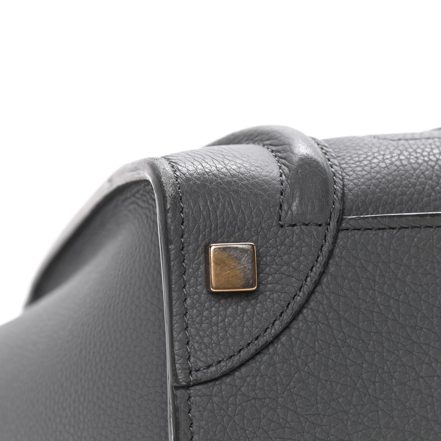 Baby Drummed Calfskin Micro Luggage Kohl