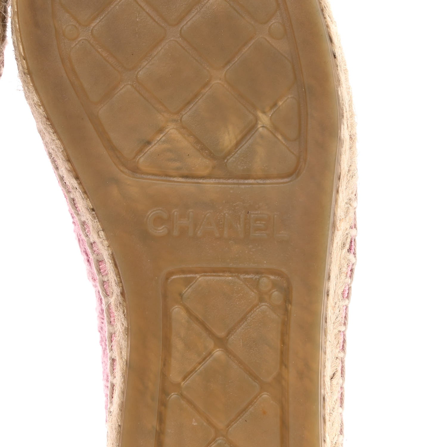 Chanel Tweed Patent CC Espadrilles 35 Pink Black 6 of 9