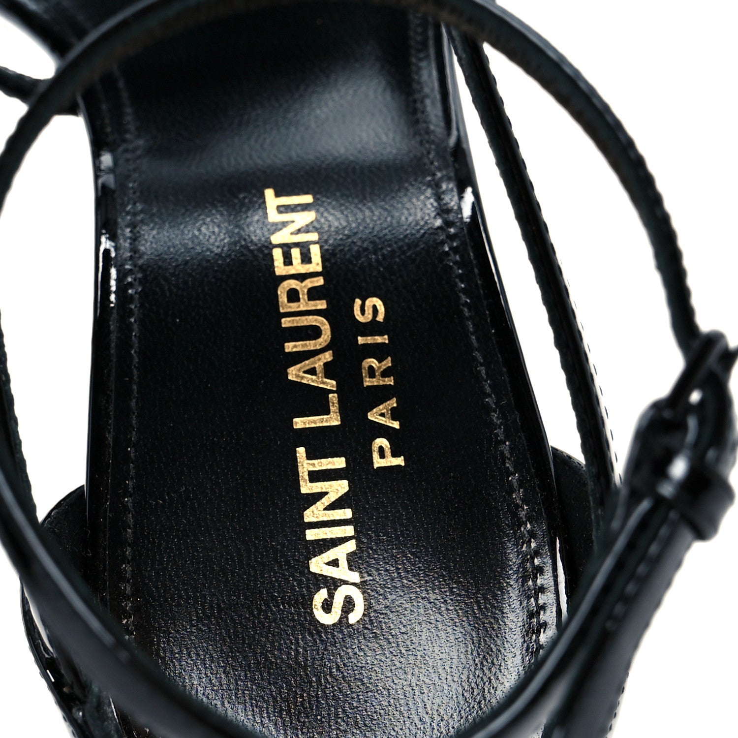 Saint Laurent Vernice Chiffon Cassandra 100 Ankle Strap Sandals 37.5 Black 7 of 11