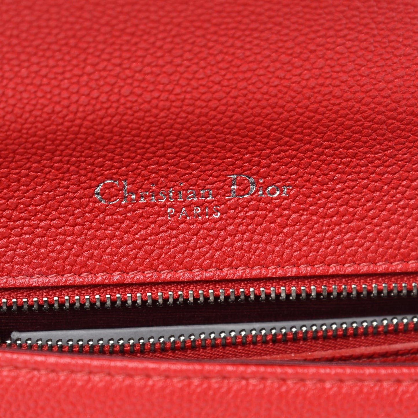 Grained Calfskin Medium Diorama Flap Bag Red