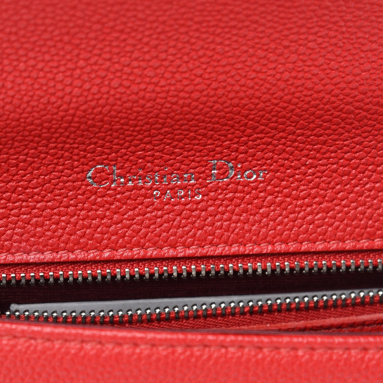 Christian Dior Grained Calfskin Medium Diorama Flap Bag Red 6 of 13
