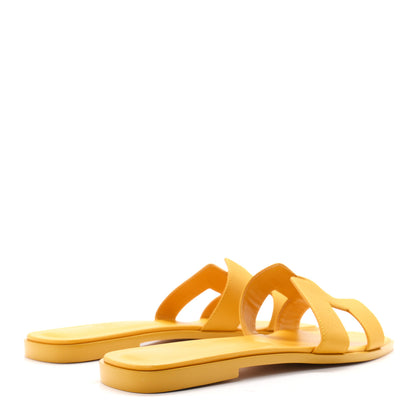 Hermes Epsom Oran Sandals 41 Jaune Sable 5 of 9