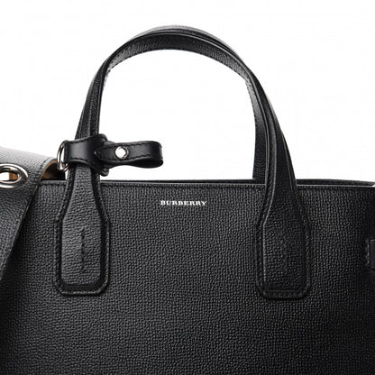 Burberry Grainy Calfskin House Check Medium Banner Tote Black 12 of 12