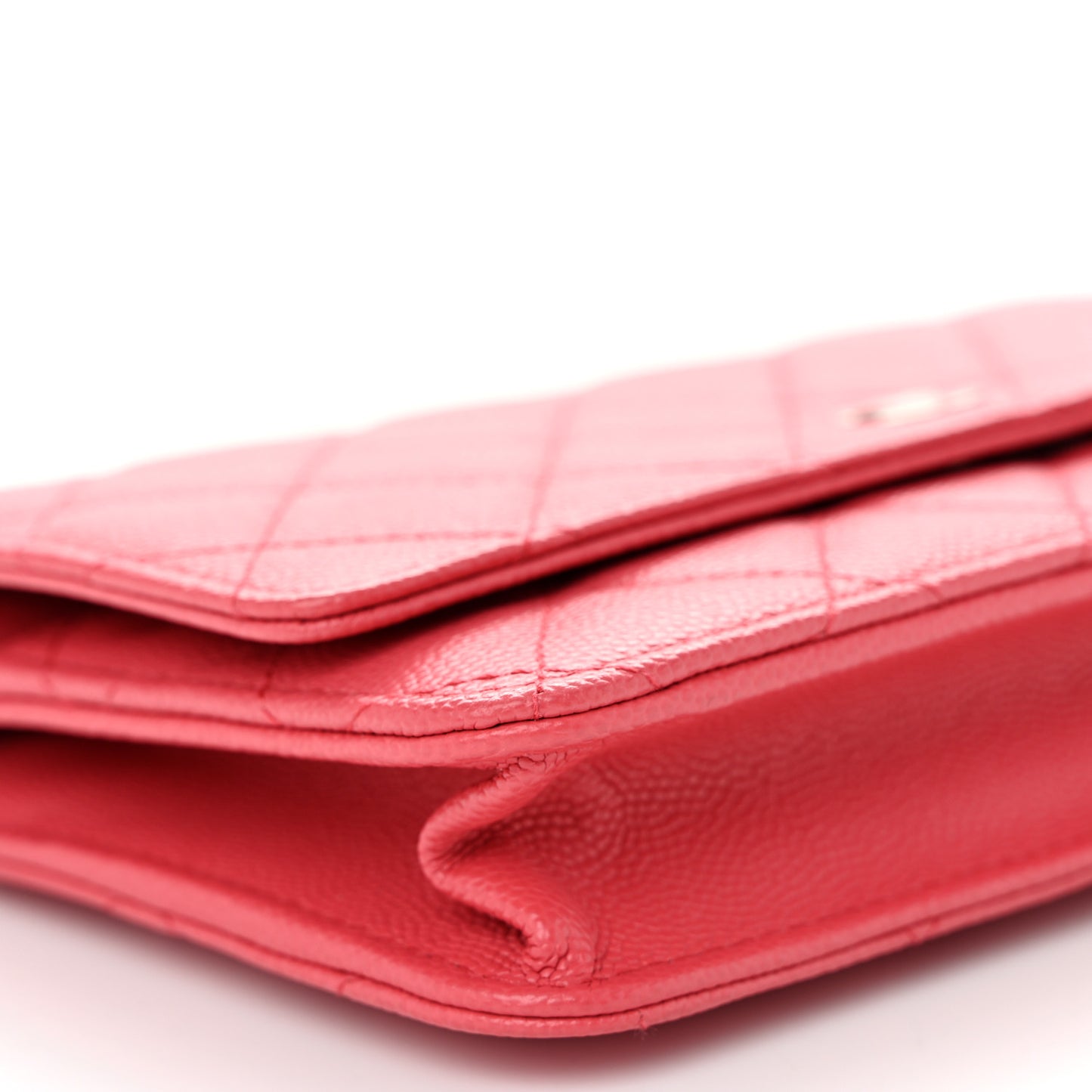 Caviar Quilted Wallet on Chain WOC Coral