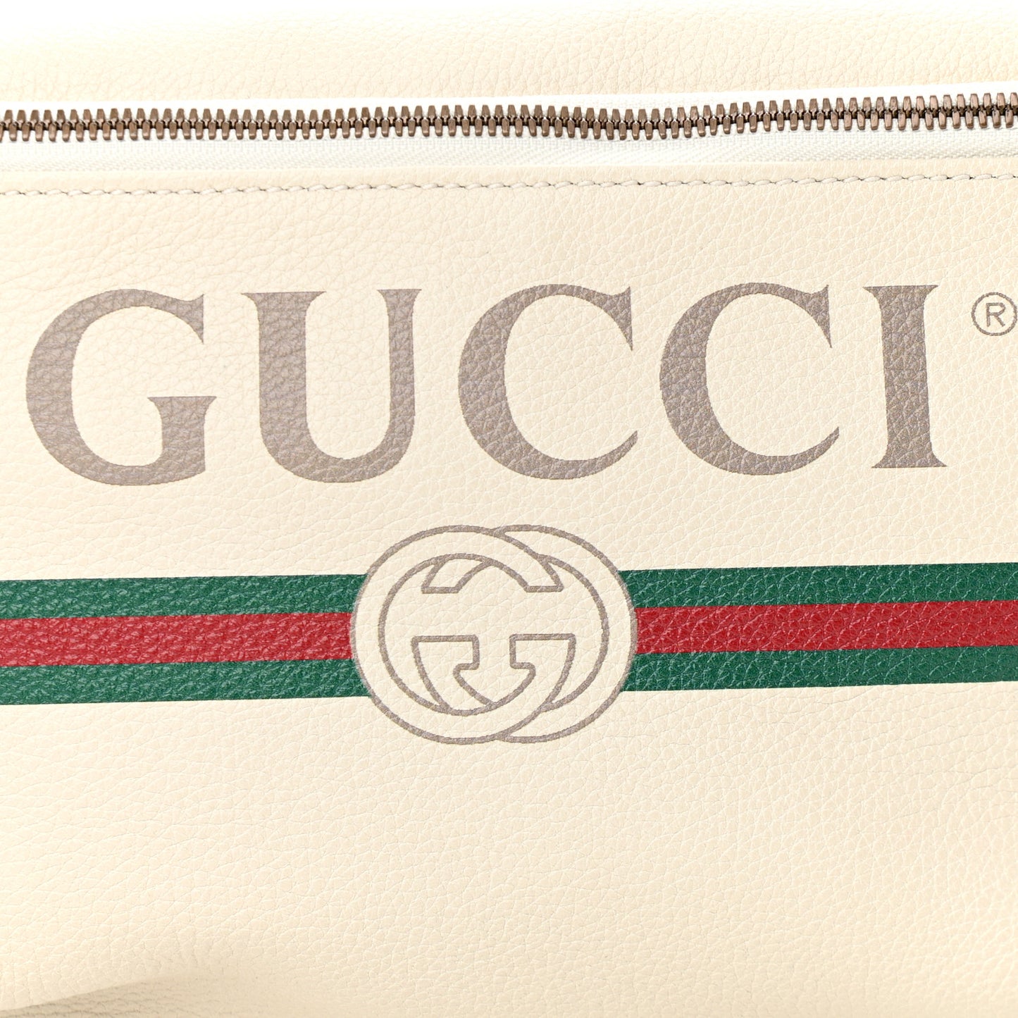 Grained Calfskin Logo Belt Bag White