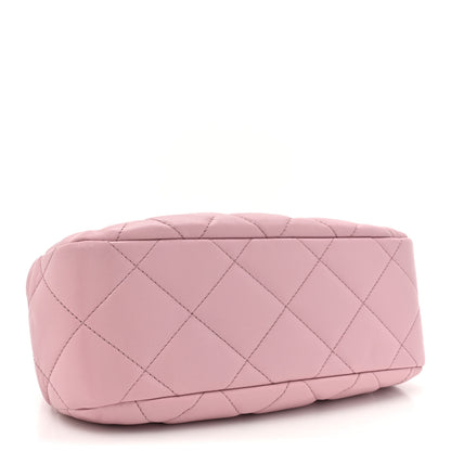 Chanel Lambskin Quilted CC Kisslock Clutch Pink 4 of 11
